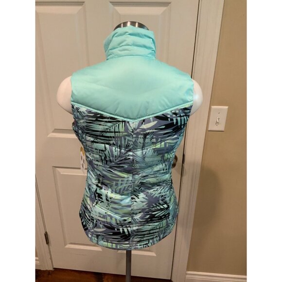 Obermeyer Light Green & Gray Leaf Pattern Button-Up Vest, Size XS - Picture 5 of 6